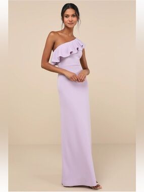 NWT ✨ Lulu's Last Forever One-Shoulder Ruffle Gown in Lavender